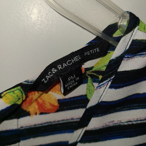 Zac & Rachel Floral Fruit Stripe Print Blouse - Picture 7 of 8